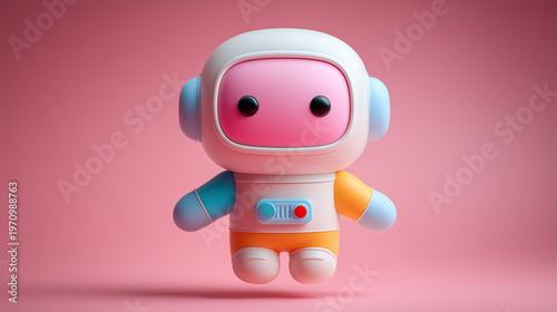 Painted Minimal Matte Figurine of Astronaut Floating in Zero Gravity

