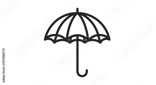 Simple outline umbrella icon on white background