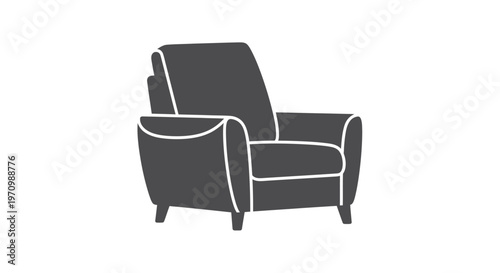Stylish minimalist armchair icon illustration for interior design concept