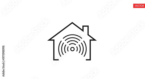 Modern home wireless internet connectivity icon