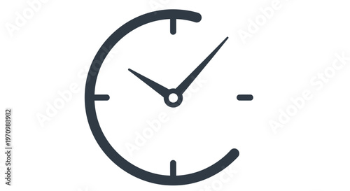 Minimalist clock icon representing time management and deadlines