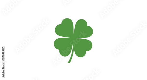 Green four leaf clover luck symbol simple graphic