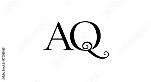 Elegant AQ monogram logo design on a minimalist background