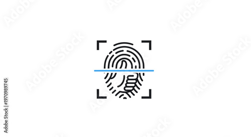 Fingerprint scan security biometric identification.