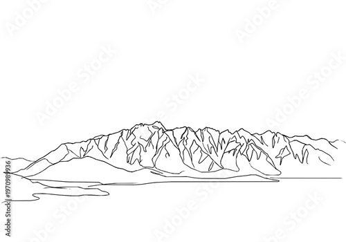 Queenstown Remarkables Mountain Range Monoline Nature Skyline