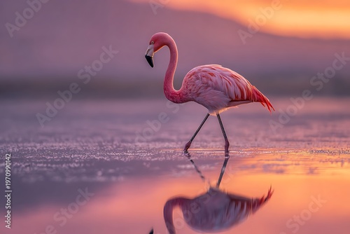 flamingo in the water