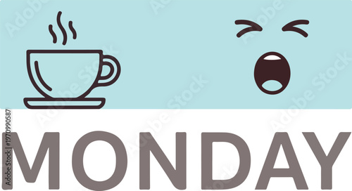 The universal Monday morning experience a steaming cup of coffee to conquer the early week sleepiness, signaling the start of a productive work routine