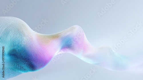 Abstract flowing wave with colorful gradient in smooth lines representing digital technology and modern graphic design concepts