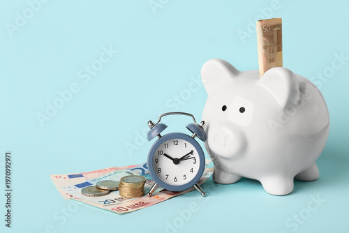 Alarm clock with money and ...
