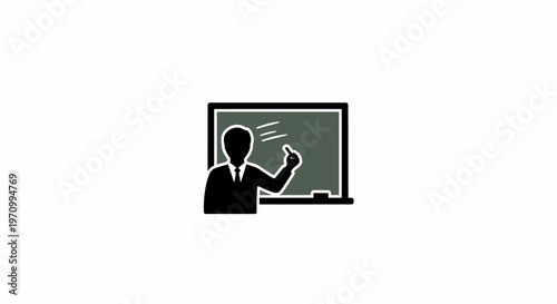 Businessman giving presentation on screen.