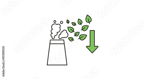 Factory pollution green leaves emission.