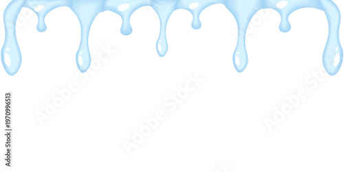 Realistic vector Water Drops frame isolated transparent background. Water Drips line template design. Wet liquid frame design. EPS 10