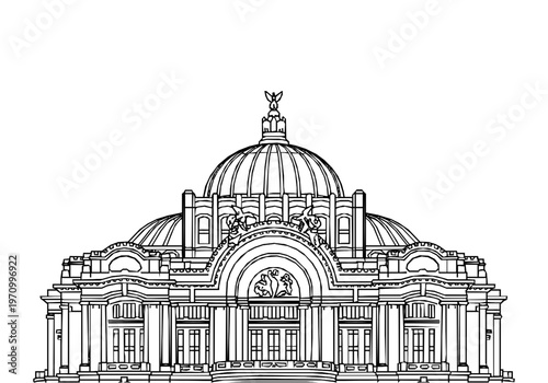 Palacio de Bellas Artes Monoline Architecture Skyline Background