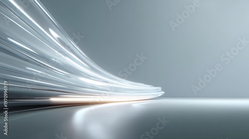 Stylish Abstract Background with Flowing Light Rays Creating a Sense of Motion and Energy in a Minimalistic Setting