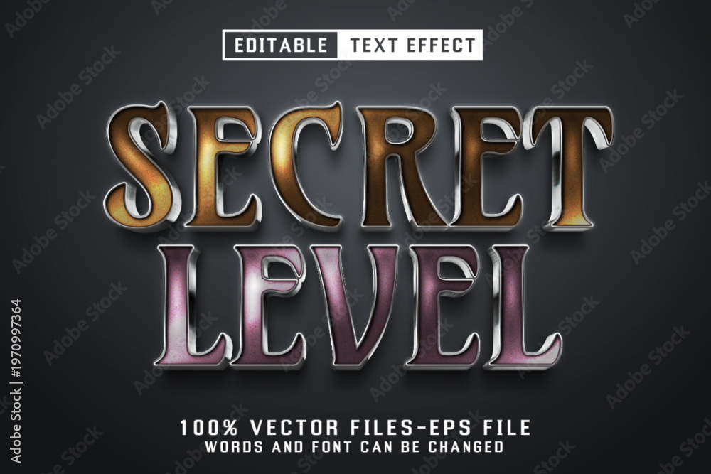 Obraz premium Secret Level Luxury Text - Editable Text Effect