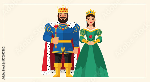 King and Queen in Royal Attire