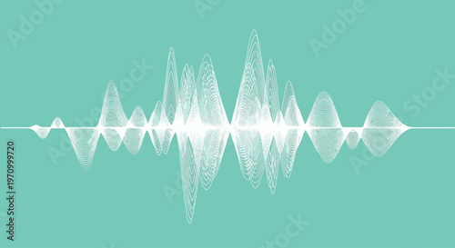 Abstract sound wave on a teal background