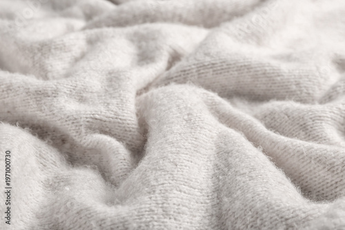 Texture of beige fluffy fab...
