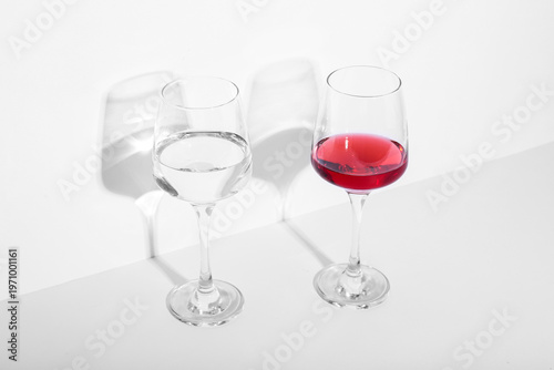 Glasses of different wine o...