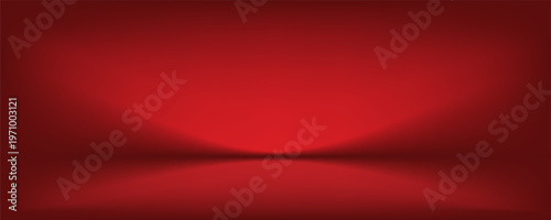 PrintRed studio background. Abstract limbo podium studio room. Dark red gradient wall floor and spotlight scene.