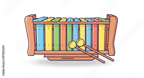 Colorful xylophone musical instrument toy.