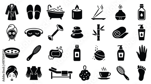 Spa and Wellness Icons Collection: Relaxation and Self Care Essentials