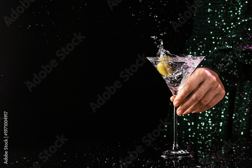 Woman holding glass of fres...