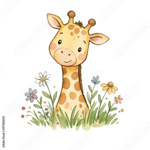 A cute cartoon cow character smiling happily like a playful farm animal with a fun and festive reindeer vibe in a simple colorful illustration