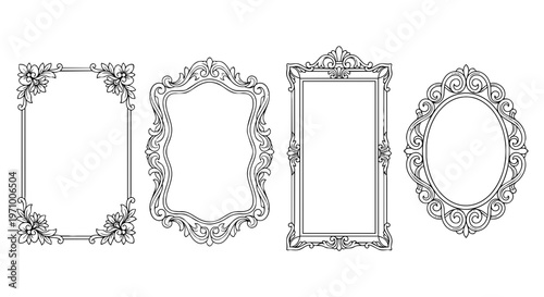 Tablou pe pânză Collection of Ornate Vintage Frames.