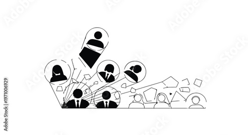 business people icons talking communicating teamwork