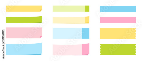 付箋のフレームセット　ラベル・テープ　シンプル　メモ　飾り罫　あしらい