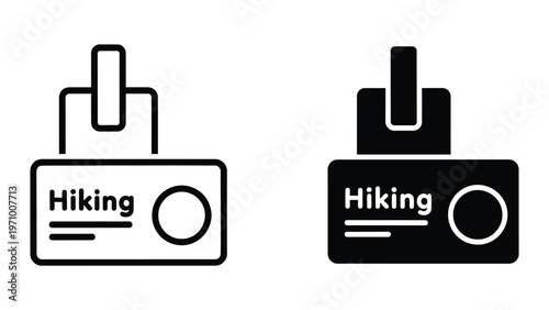 Comparison of two remote control designs for a hiking channel or device.