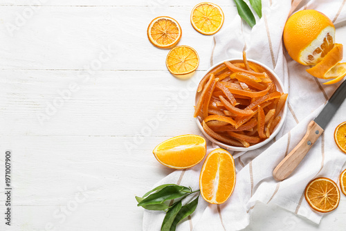 Plate with tasty candied or...