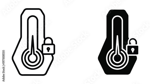 Comparison of locked and unlocked padlock icons with security symbols