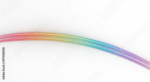 Prismatic light bands arc across a dark matte background for a light overlay.
