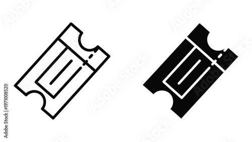 Contrast of empty and filled bracket or clipper icons in black and white