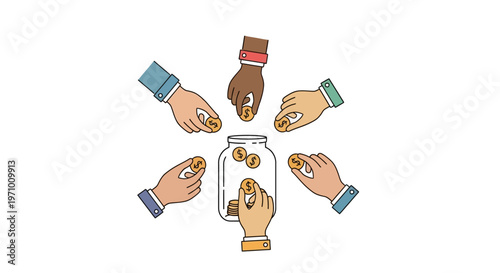 Hands reaching for cookies in jar.