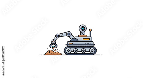 Heavy Industry Machine Digging Earth.