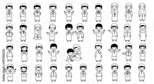 Collection of various cartoon characters in different poses and expressions.