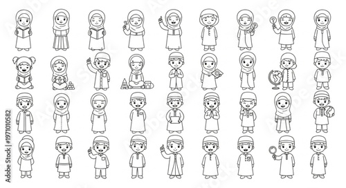 Collection of various cartoon characters in different poses and outfits.