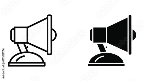 Two contrasting computer monitors with speaker icons representing audio output differences
