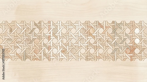 A beautifully crafted seamless rattan cane webbing pattern with a natural woven texture.