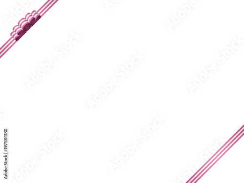 リボン波、縞、斜F、m3ピンク