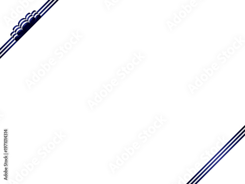 リボン波、縞、斜F、m14紺