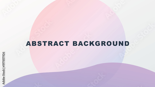 Abstract background, pastel colored sunset landscape, purple hills, pink sun, vector design element