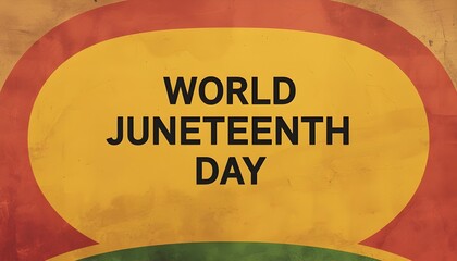 A vibrant poster celebrating World Juneteenth Day with a colorful design