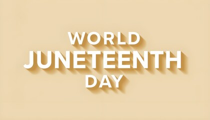 A graphic design celebrating World Juneteenth Day with a bold message