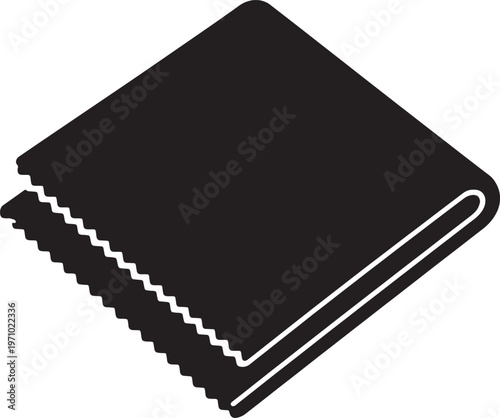 Minimalist microfiber cleaning cloth silhouette icon for household chores and surface maintenance