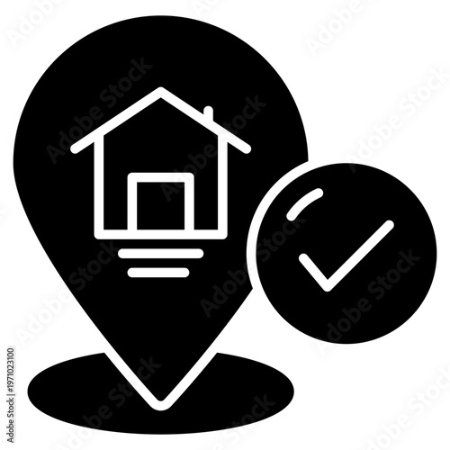 home confirmation location solid  icon.