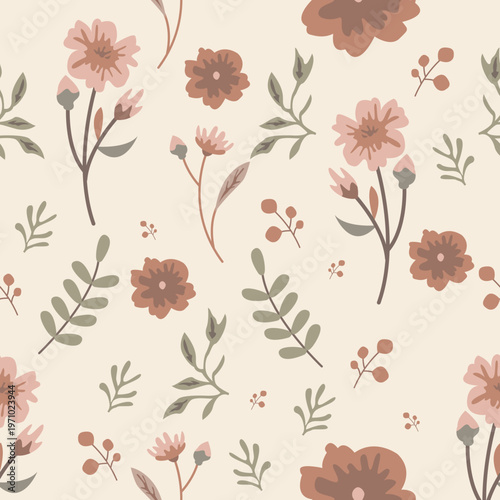 Soft Pastel Floral Seamless Pattern